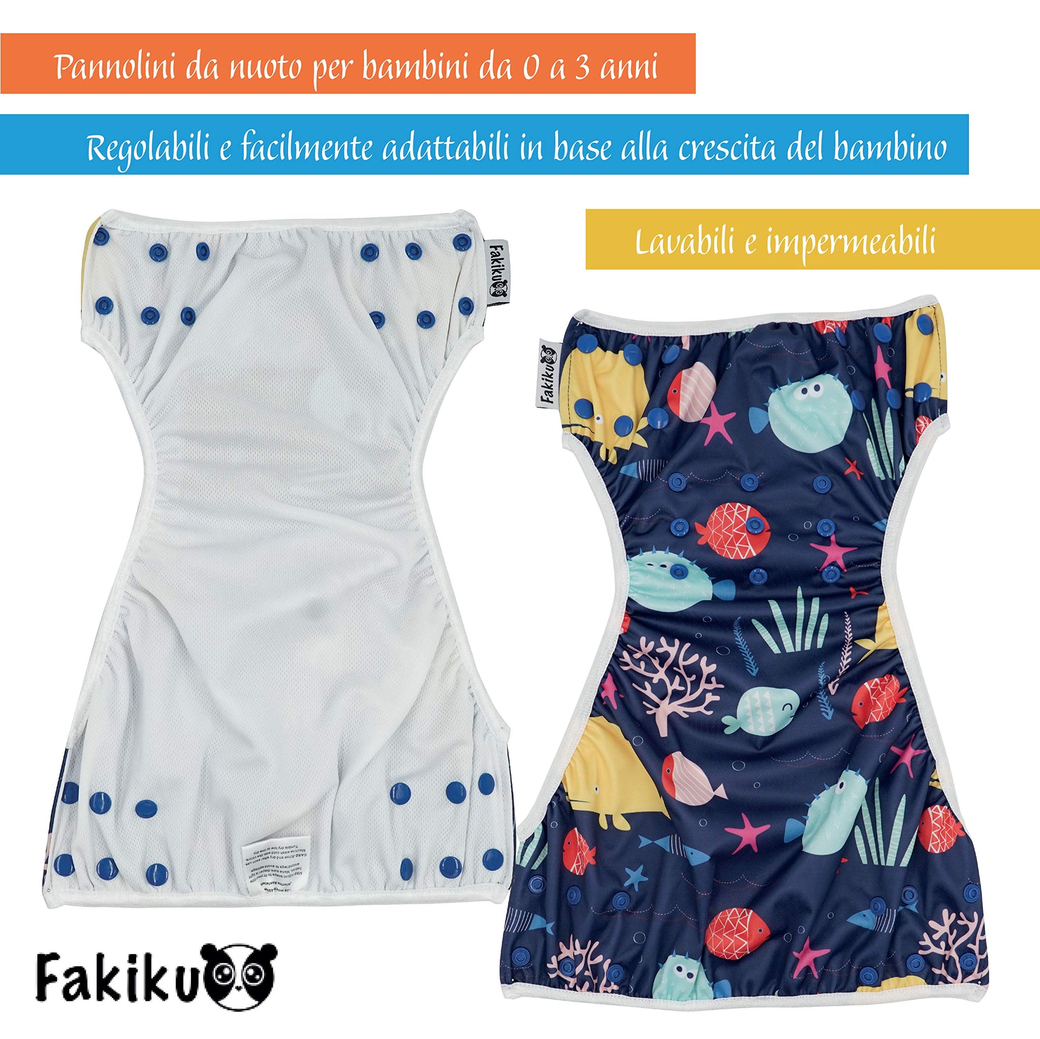 Fakiku Costume Contenitivo Neonato Pannolino Costumino Mare Piscina Bi –