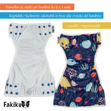 Carica l&#39;immagine nel visualizzatore di Gallery, Fakiku Costume Contenitivo Neonato Pannolino Costumino Mare Piscina Bimbi Lavabile Riutilizzabile 0-36 Impermeabili Set Cover Bambini