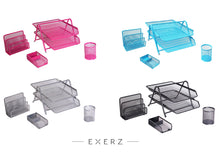 Carica l&#39;immagine nel visualizzatore di Gallery, Exerz Premium Mesh Ufficio Set di 4 PZ - Ripiano Portalettere, Rosa - Ilgrandebazar