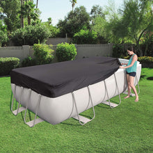 Carica l&#39;immagine nel visualizzatore di Gallery, bestway- Flowclear PVC-Abdeckplane 396x185 cm, Grau, für Power Steel Pools 404x201x100 cm und 412x201x122 cm Telo di Copertura per Piscina, Colore, 58232