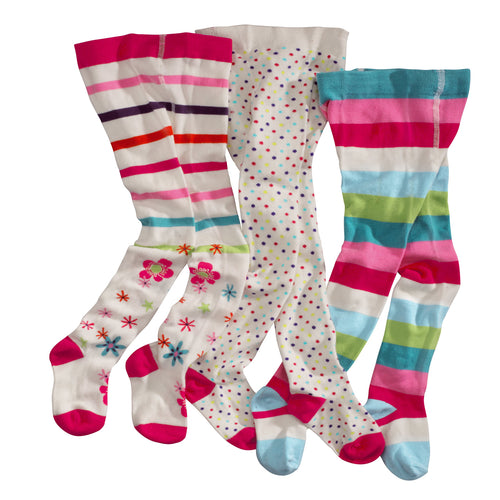 WELLYOU, collant per bambini bambina, set di 3, calzamaglia ecru, cotone... - Ilgrandebazar