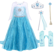 Carica l&#39;immagine nel visualizzatore di Gallery, AmzBarley Vestito da Principessa Regina delle Nevi Abito 3-4 anni, Blu - Ilgrandebazar