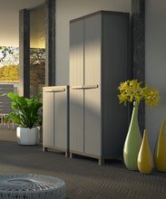 Carica l&#39;immagine nel visualizzatore di Gallery, TERRY C- Rattan 680 Armadio Basso in 68 x 39 x 91.5 cm, Grigio/Tortora - Ilgrandebazar