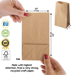 kgpack 100 Pezzi Sacchetti di Carta 9 x 16 x 5cm 100 pcs., Marroni - Ilgrandebazar