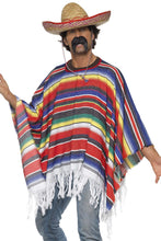 Carica l&#39;immagine nel visualizzatore di Gallery, Poncho messicano multicolore con frange costume adulto - Ilgrandebazar