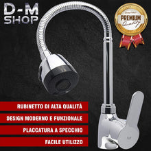 Carica l'immagine nel visualizzatore di Gallery, Rubinetto Miscelatore Cucina in Ottone Cromato Inodore, Rubinetto per Lavello da Cucina Rotabile a 360° Regolabile per Acqua Calda e Fredda, Resistente e Durevole, inclusi 2 Tubi in Omaggio