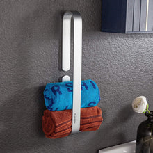 Carica l'immagine nel visualizzatore di Gallery, Poprkdre - Portasciugamani senza foratura, per bagno, in alluminio, con adesivo adesivo, finitura opaca, 40 cm
