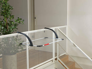 Vileda Sunset Stendibiancheria da Balcone, da Esterno, Ripegabile, Acciaio/Resina, Bianco, 110 x 56 x 28 cm ripiegabile