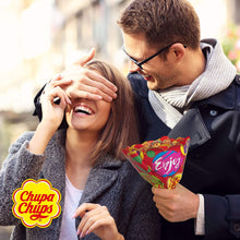 Carica l&#39;immagine nel visualizzatore di Gallery, Chupa Chups Flower Bouquet, Lollipop Gusti Frutti Assortiti al Limone, Arancia, Fragola, Mela, Anguria e Ciliegia, Bouquet da 19 lecca lecca Monopezzo, Ottimo come Idea Regalo