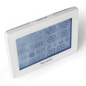 TECVANCE Stazione Metro Digitale con 2 Sensori 15.7 x 2.6 x 11.2 cm, Bianco - Ilgrandebazar