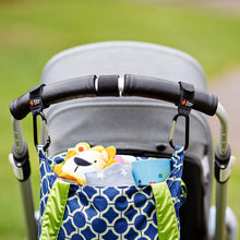Carica l&#39;immagine nel visualizzatore di Gallery, Ganci per Passeggino, Baby Uma - Appendi la spesa &amp; le borse in tutta sicurezza sulla tua Carrozzina o sul Passeggino. Taglia universale, Nero, pacco da 2