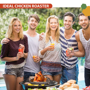 Bruzzzler Cuocipollo, Grill per Pollo arrosto, 44.5 x 29.5 x 4.5 cm, argento - Ilgrandebazar