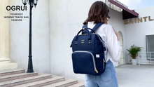 Carica l'immagine nel visualizzatore di Gallery, Zaino Mamma neonato Fasciatoio, Multifunzione Bambino Borsa Nappy Navy Blu 3