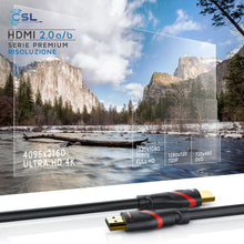 Carica l&#39;immagine nel visualizzatore di Gallery, CSL - 10m Cavo HDMI 4k 60Hz HDR - 2.0 a b - 4K 3D UHD Nero, nero - Ilgrandebazar