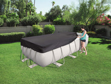 Carica l&#39;immagine nel visualizzatore di Gallery, bestway- Flowclear PVC-Abdeckplane 396x185 cm, Grau, für Power Multicolore