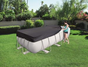 bestway- Flowclear PVC-Abdeckplane 396x185 cm, Grau, für Power Multicolore