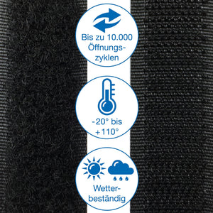 iLP Velcro Adesivo - 10m x 20mm - Negro - Aderenza Forte, 10m, negro - Ilgrandebazar
