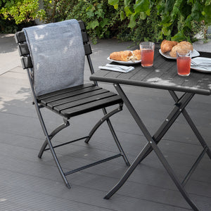 Vanage VG-8717 Set Sedie, Plastica HDPE, Nero, 55 x 46 55 x 46 x 81 cm, Nero - Ilgrandebazar