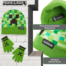 Carica l&#39;immagine nel visualizzatore di Gallery, Minecraft Set Invernale Bambino Cappello Guanti Caldo e Comodo, Beanie e... - Ilgrandebazar