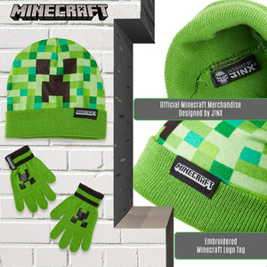 Minecraft Set Invernale Bambino Cappello Guanti Caldo e Comodo, Beanie e... - Ilgrandebazar