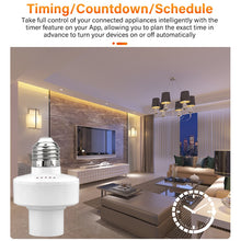 Carica l'immagine nel visualizzatore di Gallery, Tuya WiFi Smart Light Bulbs Adapter E27 LED Lamp Holder Base AC85-250V Via Smart Life App Voice Control Alexa Google Home Alice