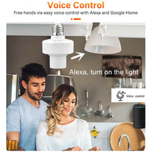 Carica l'immagine nel visualizzatore di Gallery, Tuya WiFi Smart Light Bulbs Adapter E27 LED Lamp Holder Base AC85-250V Via Smart Life App Voice Control Alexa Google Home Alice