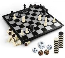 Carica l'immagine nel visualizzatore di Gallery, Gibot 3 in 1 Set di Scacchiera, 32CM x Scacchiera Magnetica con nero