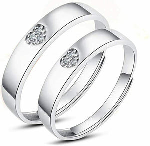 24 gioielli coppia di anelli cuore cristallo regolabili per...