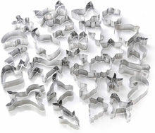 Carica l'immagine nel visualizzatore di Gallery, 26 x Formine in acciaio inox per biscotti e fondente pasticceria, Varie forme