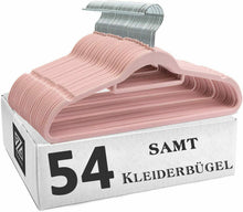 Carica l'immagine nel visualizzatore di Gallery, Clothink 54 grucce appendiabiti in velluto rosa chiaro – Grucce Rosa Chiaro