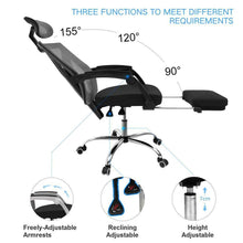 Carica l'immagine nel visualizzatore di Gallery, Hbada Sedia da Ufficio Ergonomica, Scrivania con Poggiapiedi Nero -1