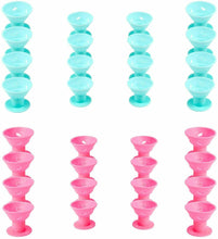 Carica l&#39;immagine nel visualizzatore di Gallery, 40 x Bigodini in silicone morbido per capelli, Hair style, Colorati blu e rosa