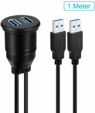 Carica l'immagine nel visualizzatore di Gallery, Pannello di montaggio a filo con cavo USB da 1 m, dual USB 3.0, per cruscotto