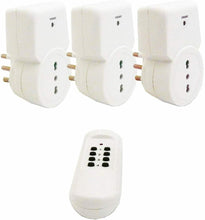 Carica l&#39;immagine nel visualizzatore di Gallery, Proxe 710003 Tre Prese Telecomandate con Telecomando, Bianco