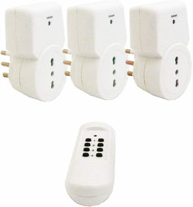 Proxe 710003 Tre Prese Telecomandate con Telecomando, Bianco