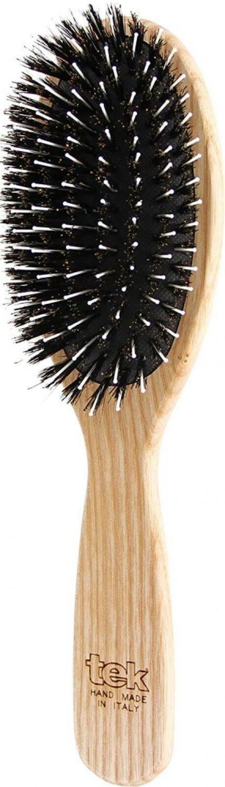 Tek spazzola per capelli ovale grande in legno di frassino con setole...