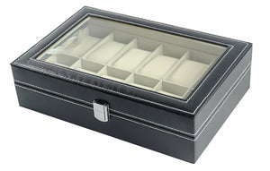Scatola Porta Orologi con 12 scompartimenti per 12 Orologi, 30 x 20 x 8 cm