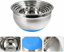 Carica l'immagine nel visualizzatore di Gallery, JUNING Ciotola in Acciaio Inox, Set di 5 Confezioni con coperchi B-Blue