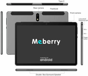 MEBERRY Tablet 10 Pollici Ultimo Android 10 OS: Octa-Core Standard, Grigio