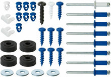 Carica l'immagine nel visualizzatore di Gallery, Kit completo per fissaggio targhe, Rivetti viti bottoni rondelle, Set resistente