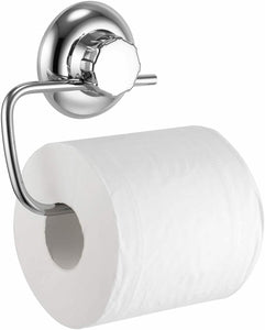 Porta rotolo di carta igienica cromato in acciaio inox con sistema a ventosa