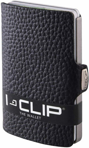 Portafoglio ICLIP in pelle per carte di credito con molla per banconote Elegante
