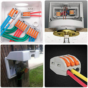 60 Pezzi Connettori Elettrici con Leva 20 Morsetti a 2 vie 30 a 3 vie 10 a 5 vie