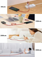 Carica l'immagine nel visualizzatore di Gallery, GIANAC Cavo Micro USB,[4 Pezzi:0.5m,1m,2m,3m] Nylon USB ROSSO
