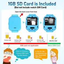 Carica l'immagine nel visualizzatore di Gallery, Smartwatch Telefono per Bambini con Lettore Musicale 1GB SD Card BLU
