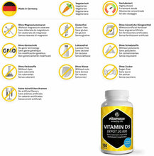 Carica l&#39;immagine nel visualizzatore di Gallery, Vitamaze Vitamina D3 ad alto dosaggio 20000 UI(dose per 20 giorni) 180 compresse