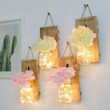 Carica l'immagine nel visualizzatore di Gallery, Cozyhoma - Set di 2 lampade da parete in stile rustico, con ortensie Beige