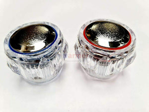 2 x Manopole per rubinetto da 1/2", Coppia acqua calda e fredda cromata ricambio