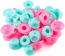 Carica l&#39;immagine nel visualizzatore di Gallery, 40 x Bigodini in silicone morbido per capelli, Hair style, Colorati blu e rosa