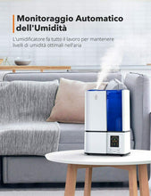 Carica l'immagine nel visualizzatore di Gallery, Umidificatore ad ultrasuoni per ambienti, 14 ore di durata, Capacità 4 L, Bianco